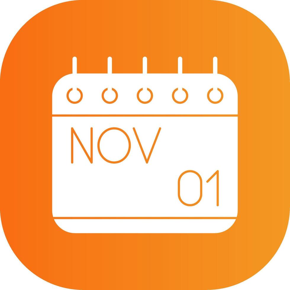 November Glyph Gradient Curve Icon vector