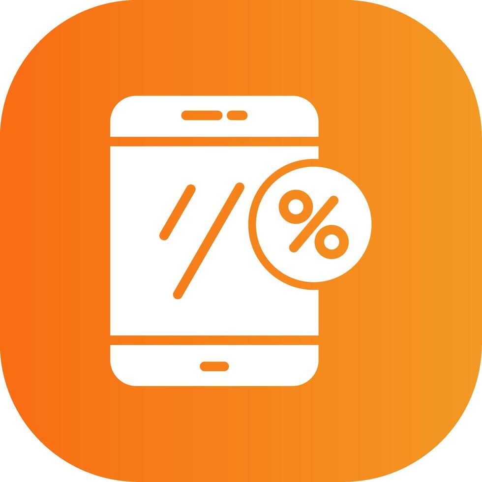Smartphone Glyph Gradient Curve Icon vector