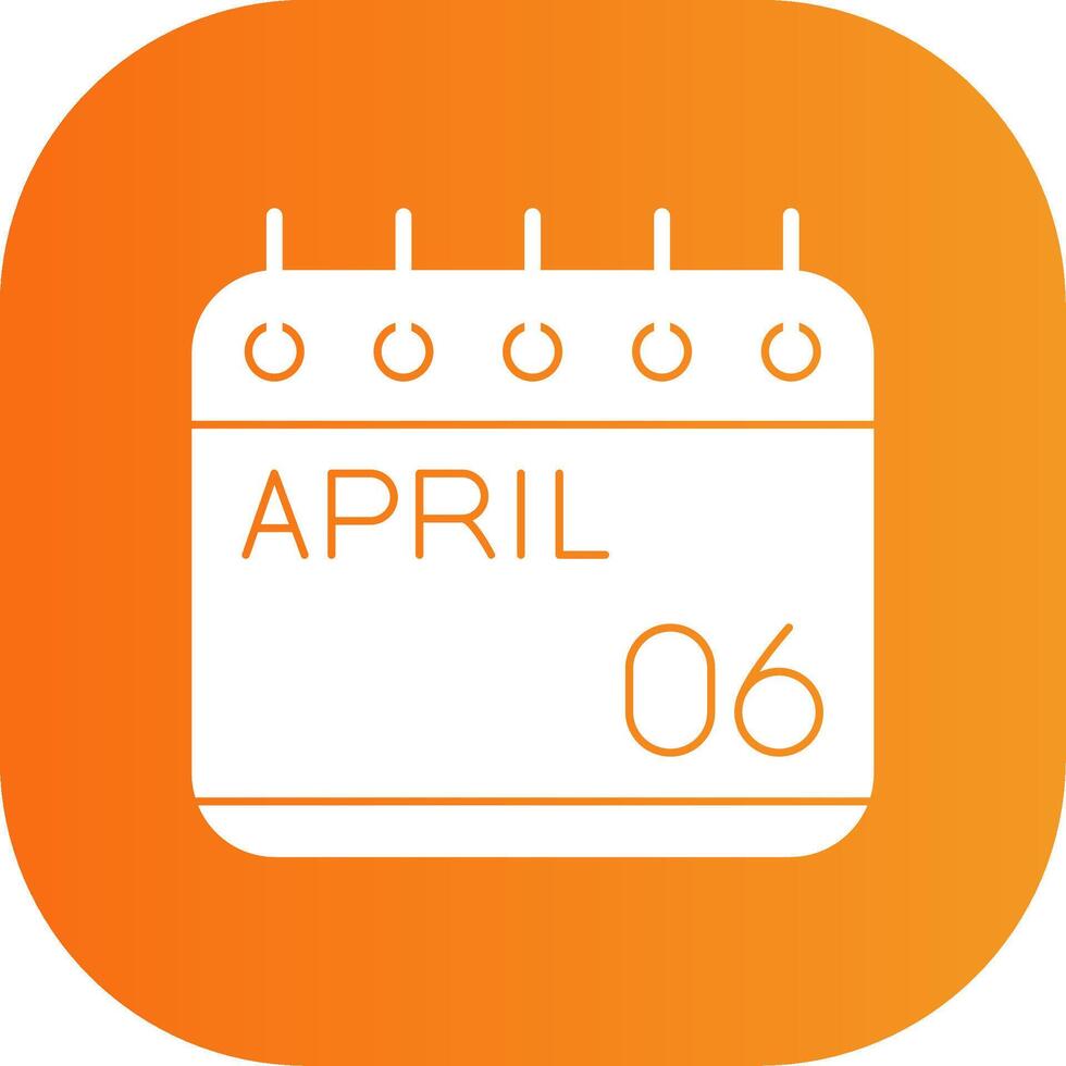 April Glyph Gradient Curve Icon vector
