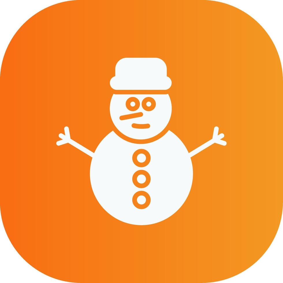 Snowman Glyph Gradient Curve Icon vector
