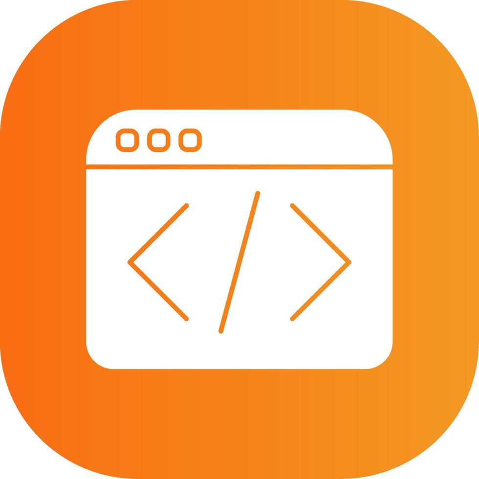 Web Programing Glyph Gradient Curve Icon vector