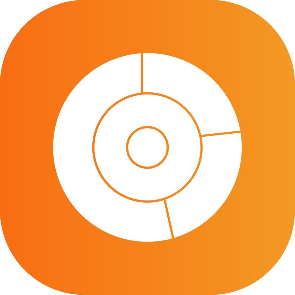 Donut Chart Glyph Gradient Curve Icon vector