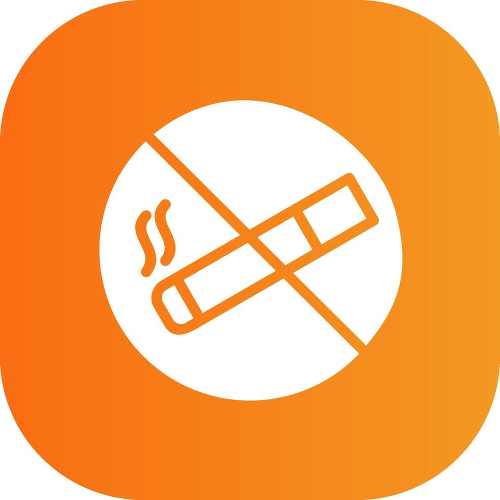 No Smoking Glyph Gradient Curve Icon vector