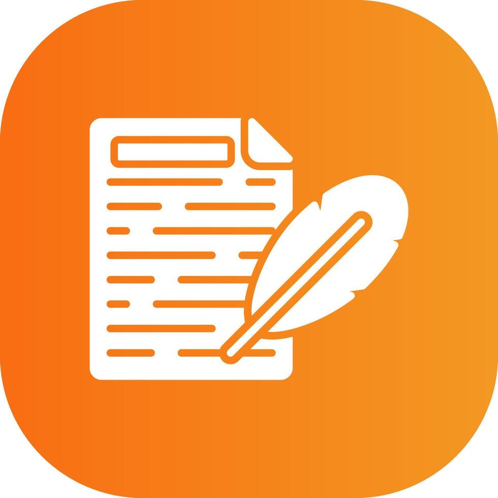Write Glyph Gradient Curve Icon vector
