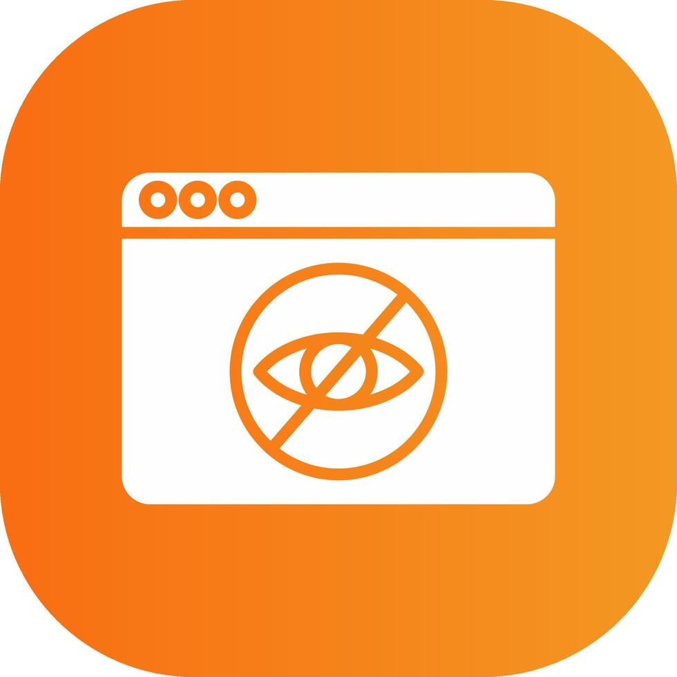 Eye Glyph Gradient Curve Icon vector