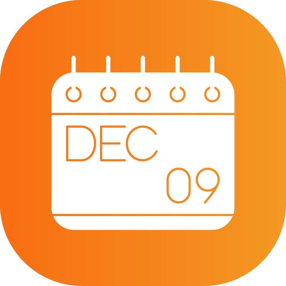 December Glyph Gradient Curve Icon vector