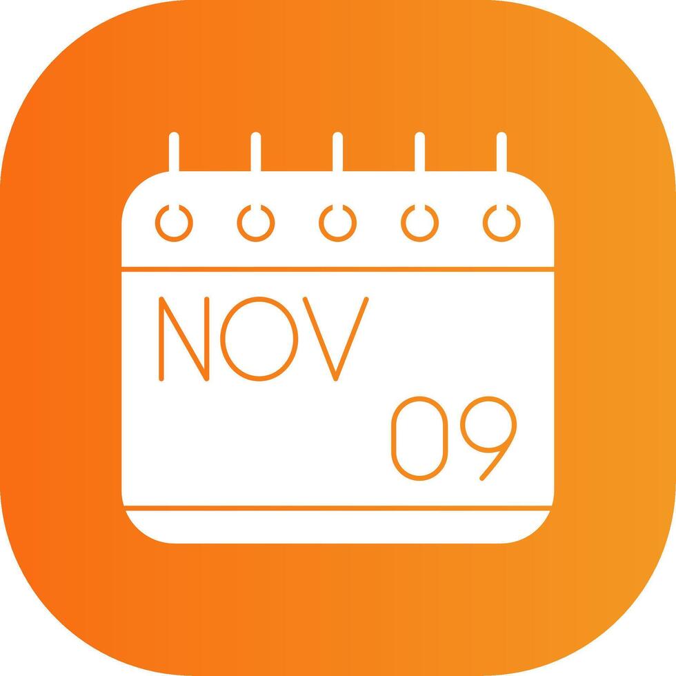 November Glyph Gradient Curve Icon vector