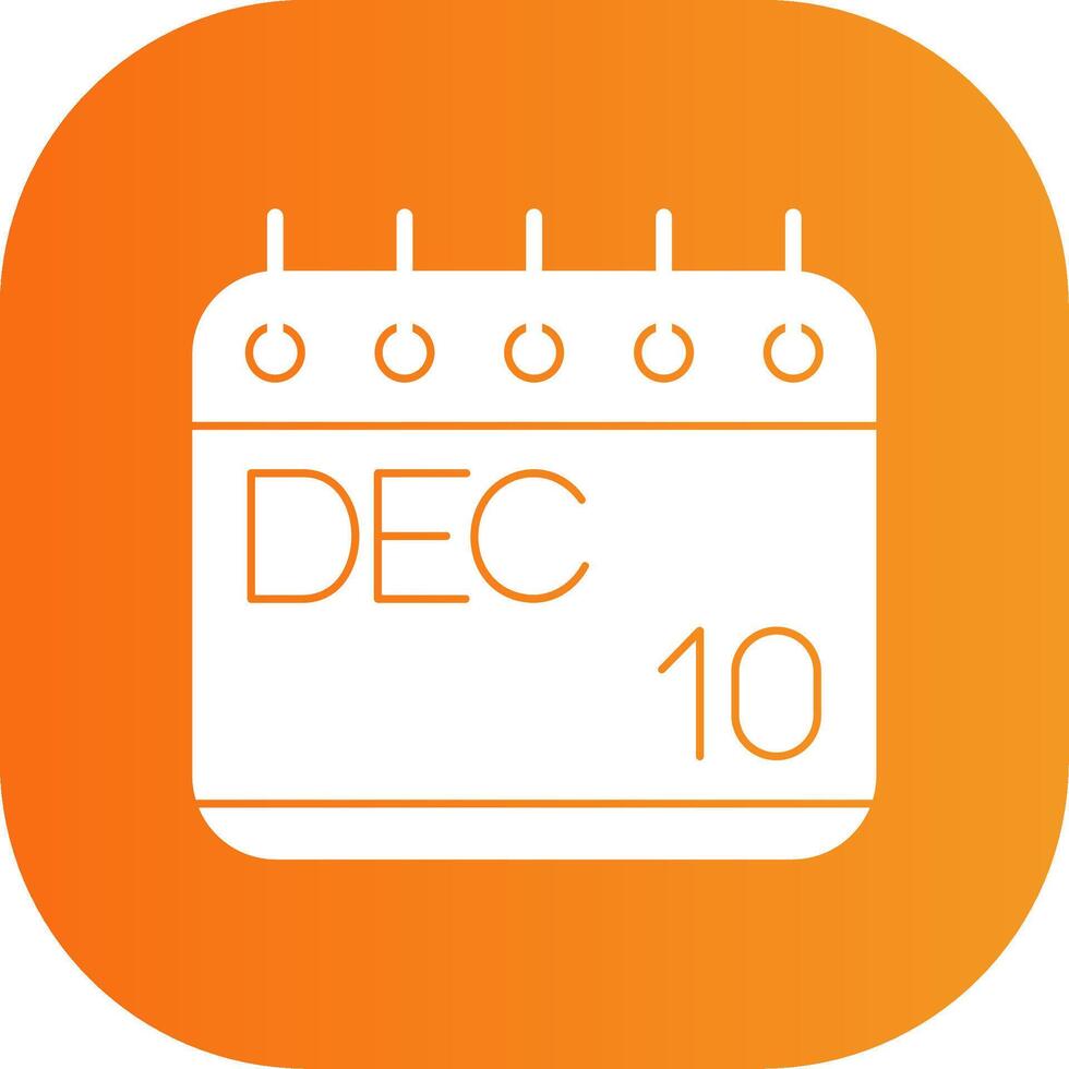 December Glyph Gradient Curve Icon vector