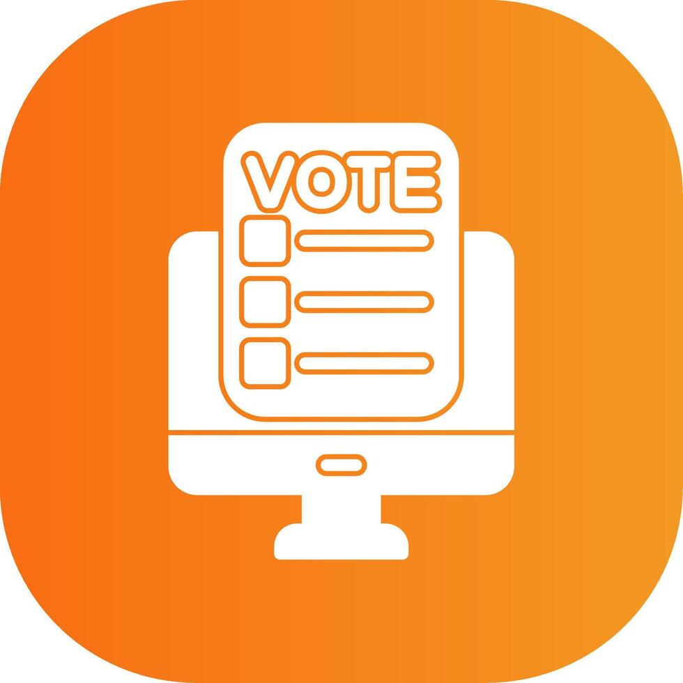 Online Voting Glyph Gradient Curve Icon vector