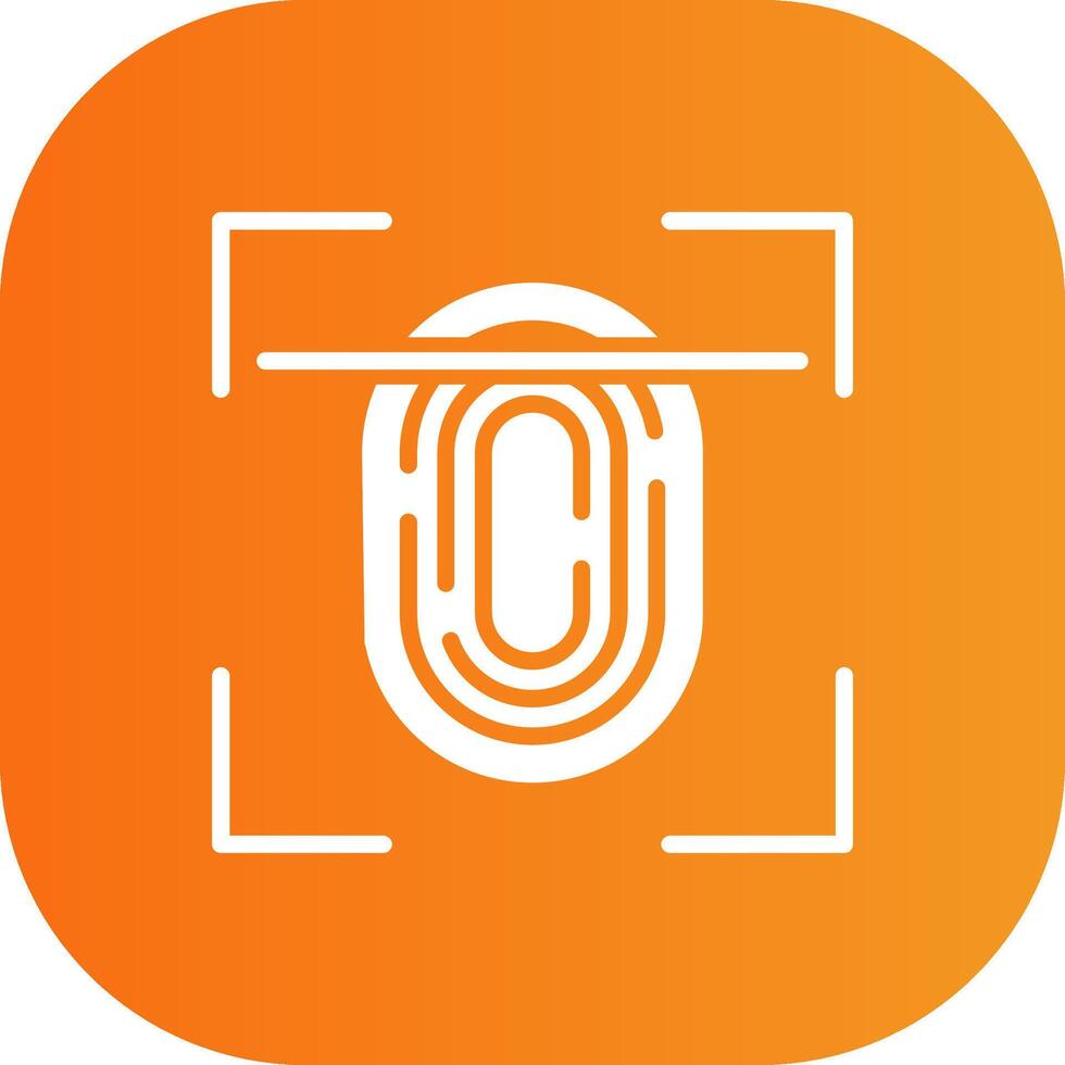Fingerprint Scan Glyph Gradient Curve Icon vector
