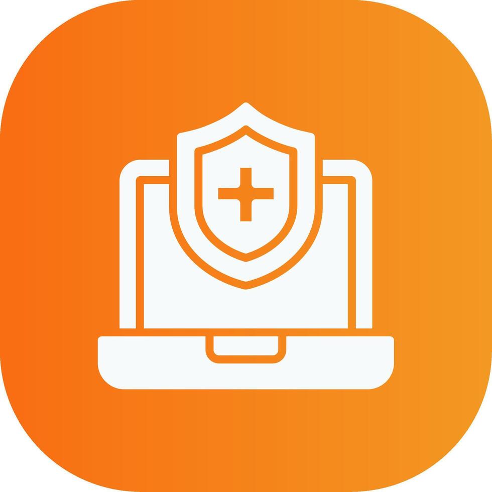 Online Insurance Glyph Gradient Curve Icon vector