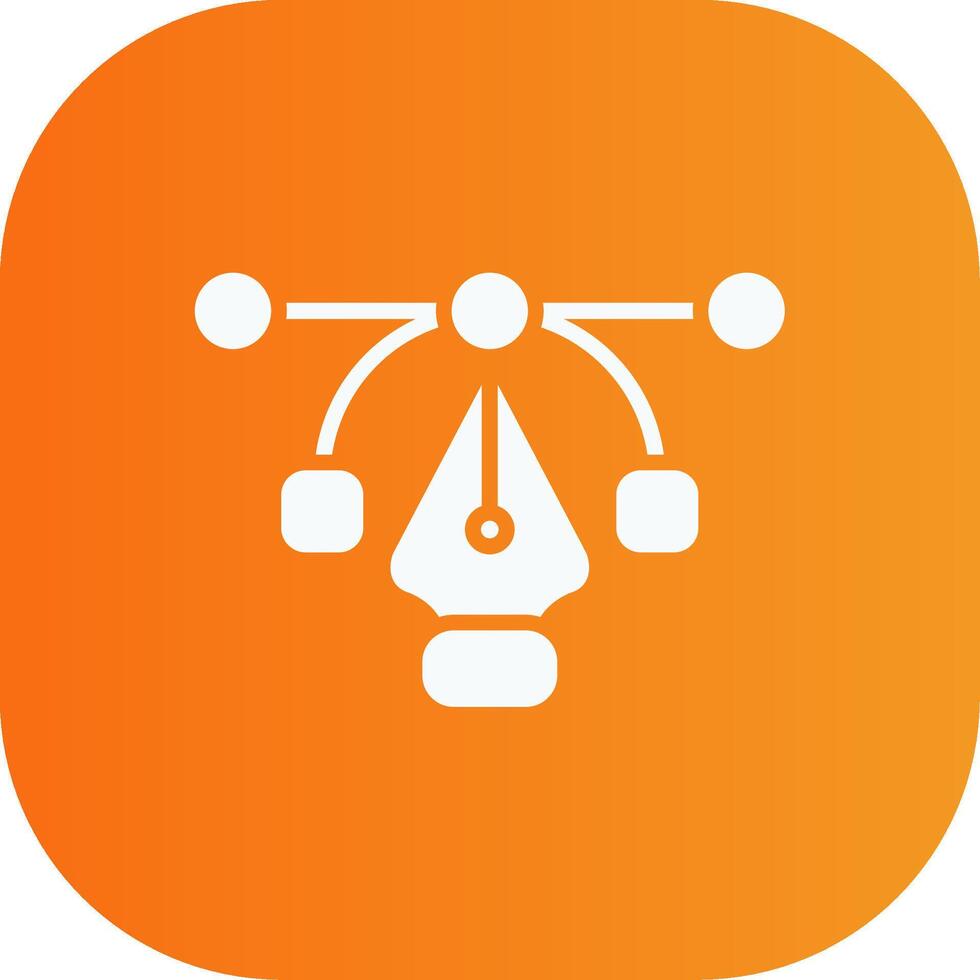 Pen Tool Glyph Gradient Curve Icon vector