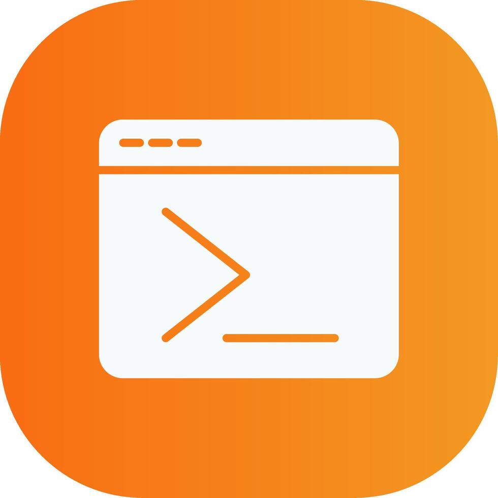 terminal Glyph Gradient Curve Icon vector