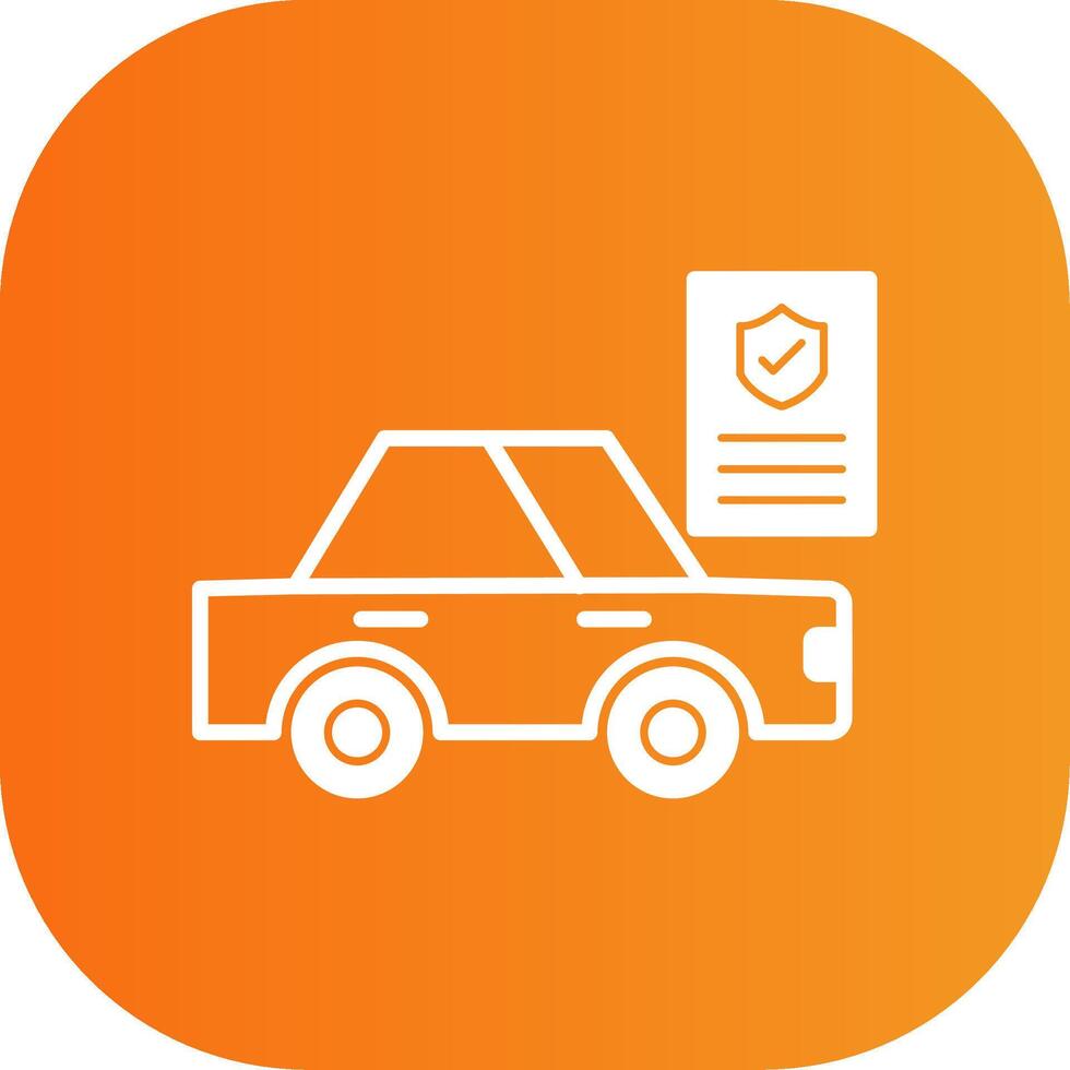 Car Insurance Glyph Gradient Curve Icon vector