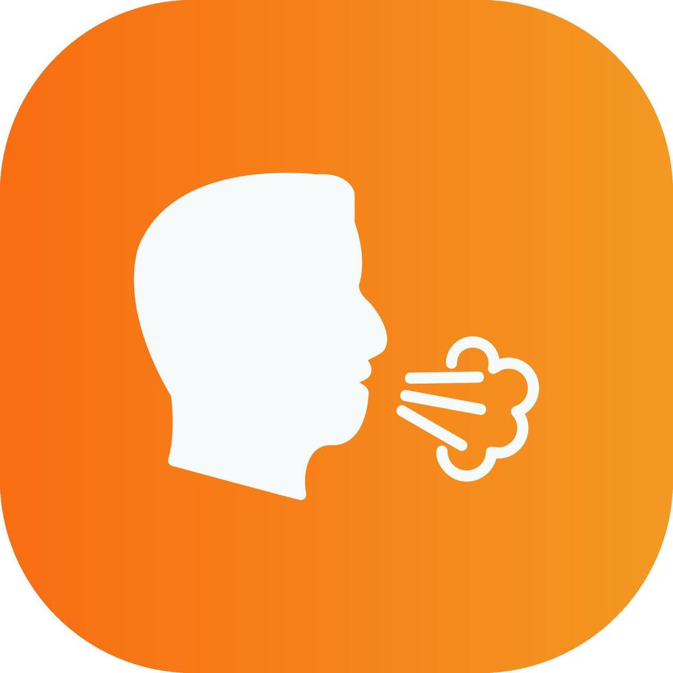 Dry Cough Glyph Gradient Curve Icon vector