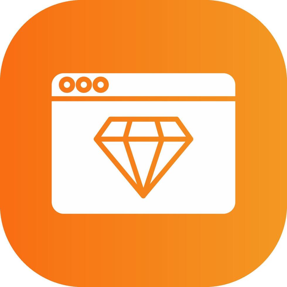 Diamond Glyph Gradient Curve Icon vector