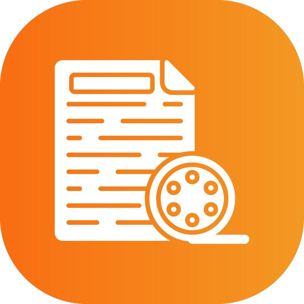 Transcript Glyph Gradient Curve Icon vector