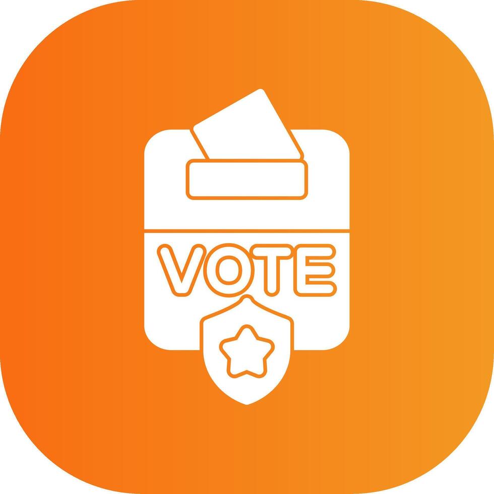 Voting Box Glyph Gradient Curve Icon vector