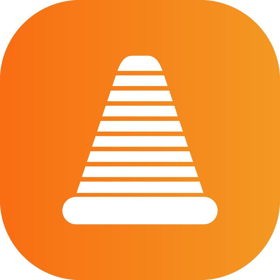 Traffic Cone Glyph Gradient Curve Icon vector