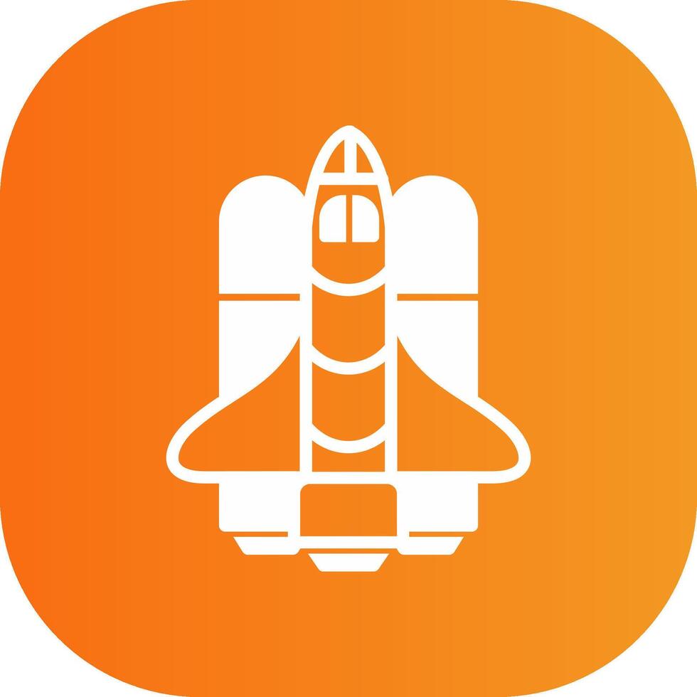 Spaceship Glyph Gradient Curve Icon vector