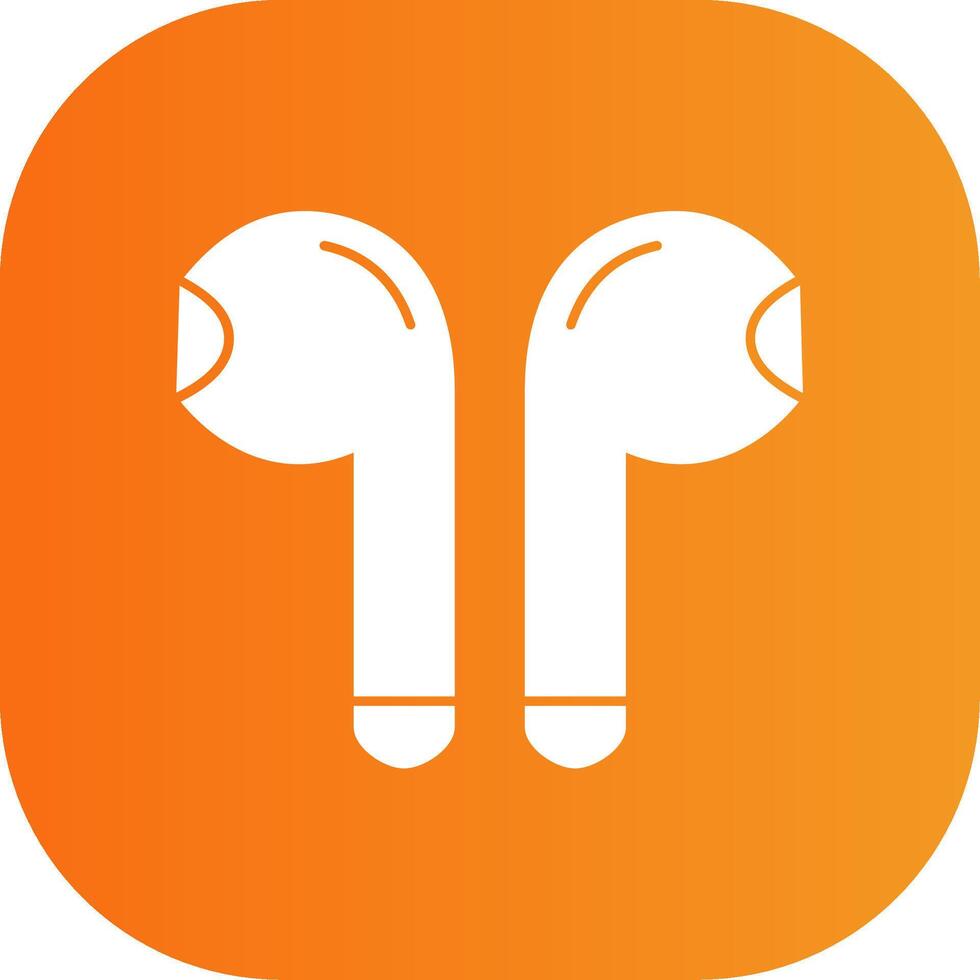 Earbuds Glyph Gradient Curve Icon vector