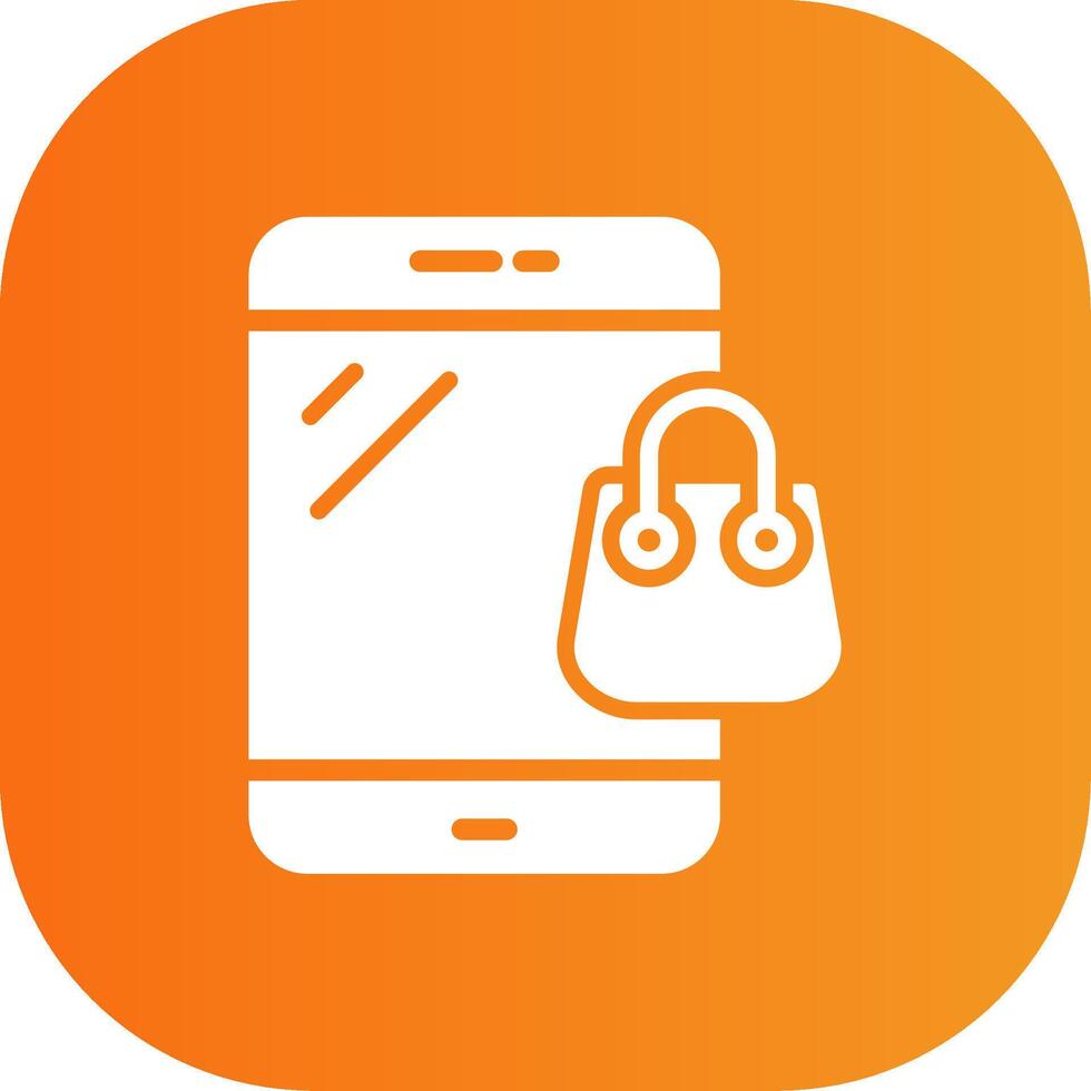 Online Shopping Glyph Gradient Curve Icon vector