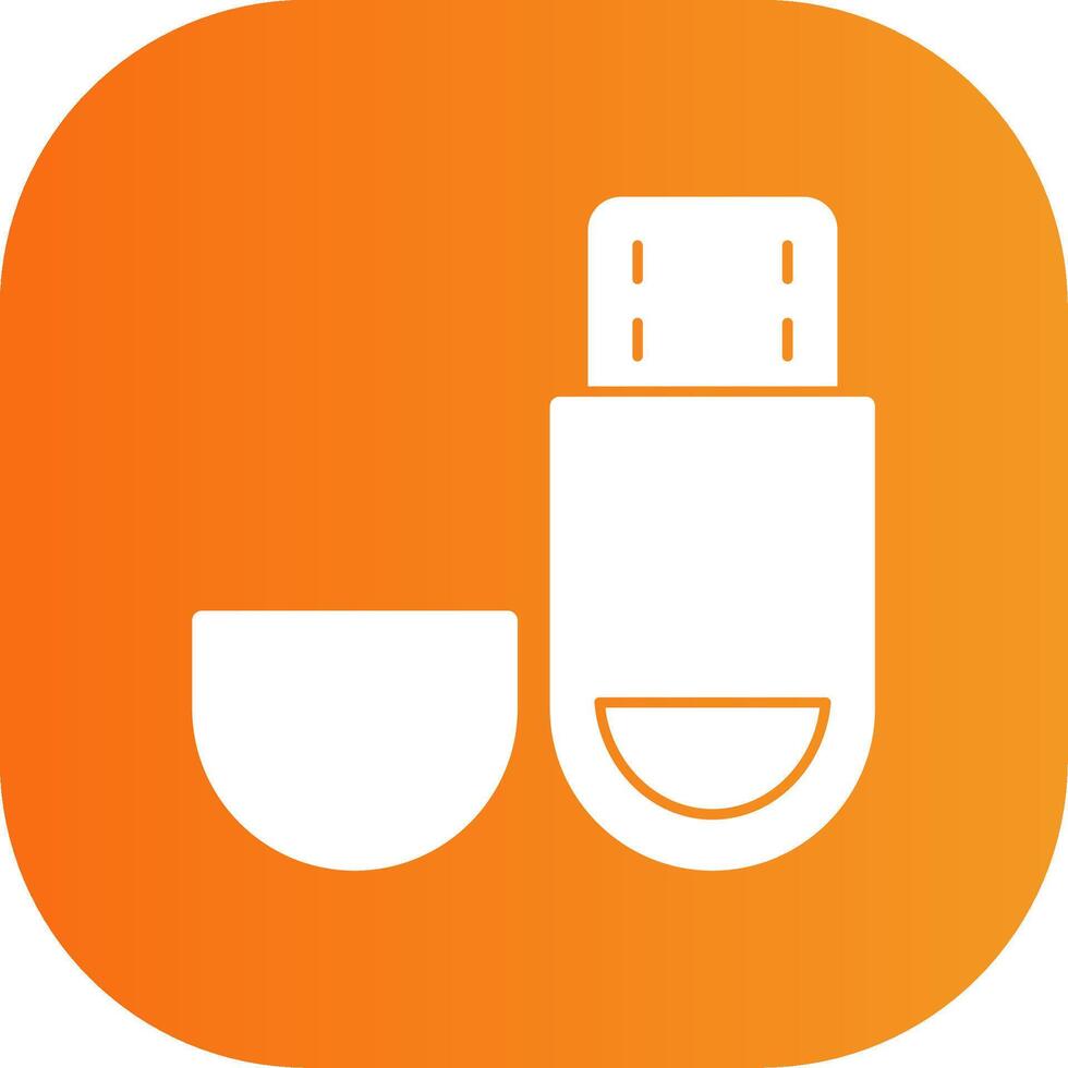 Usb Drive Glyph Gradient Curve Icon vector