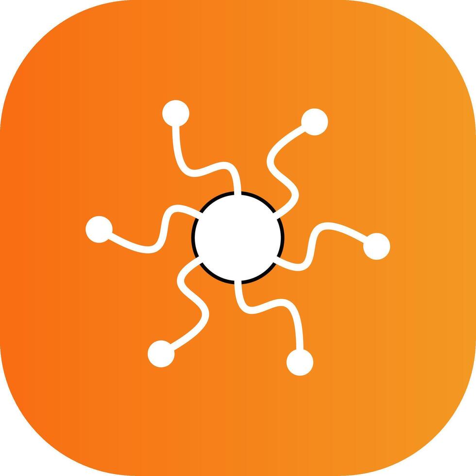 Mind Map Glyph Gradient Curve Icon vector