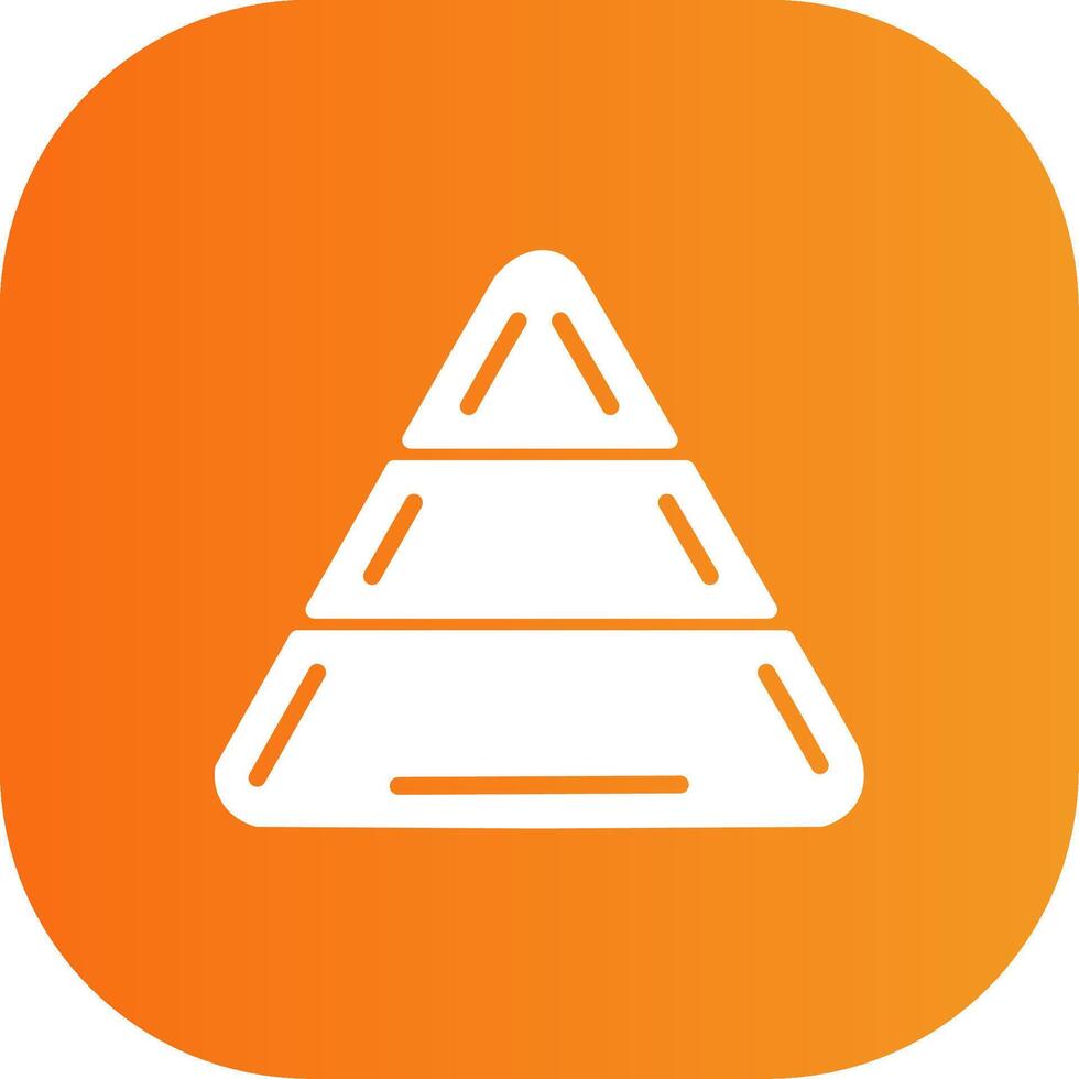 Pyramid Glyph Gradient Curve Icon vector