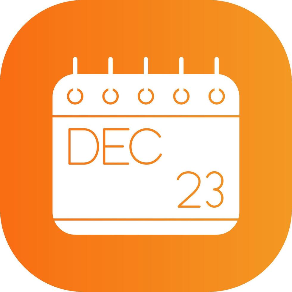 December Glyph Gradient Curve Icon vector