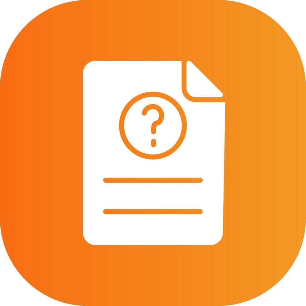 Ask Glyph Gradient Curve Icon vector
