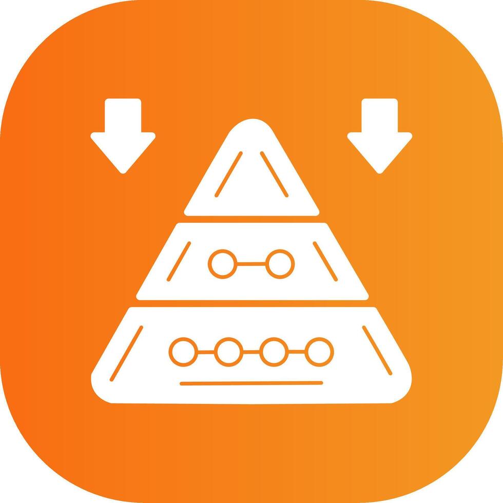 Pyramid Chart Glyph Gradient Curve Icon vector