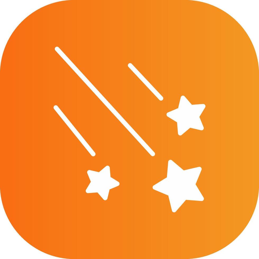 Shooting Stars Glyph Gradient Curve Icon vector