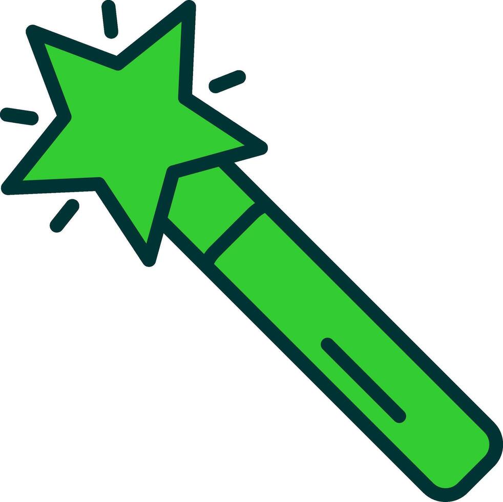 Magic Wand Green Filly Icon vector