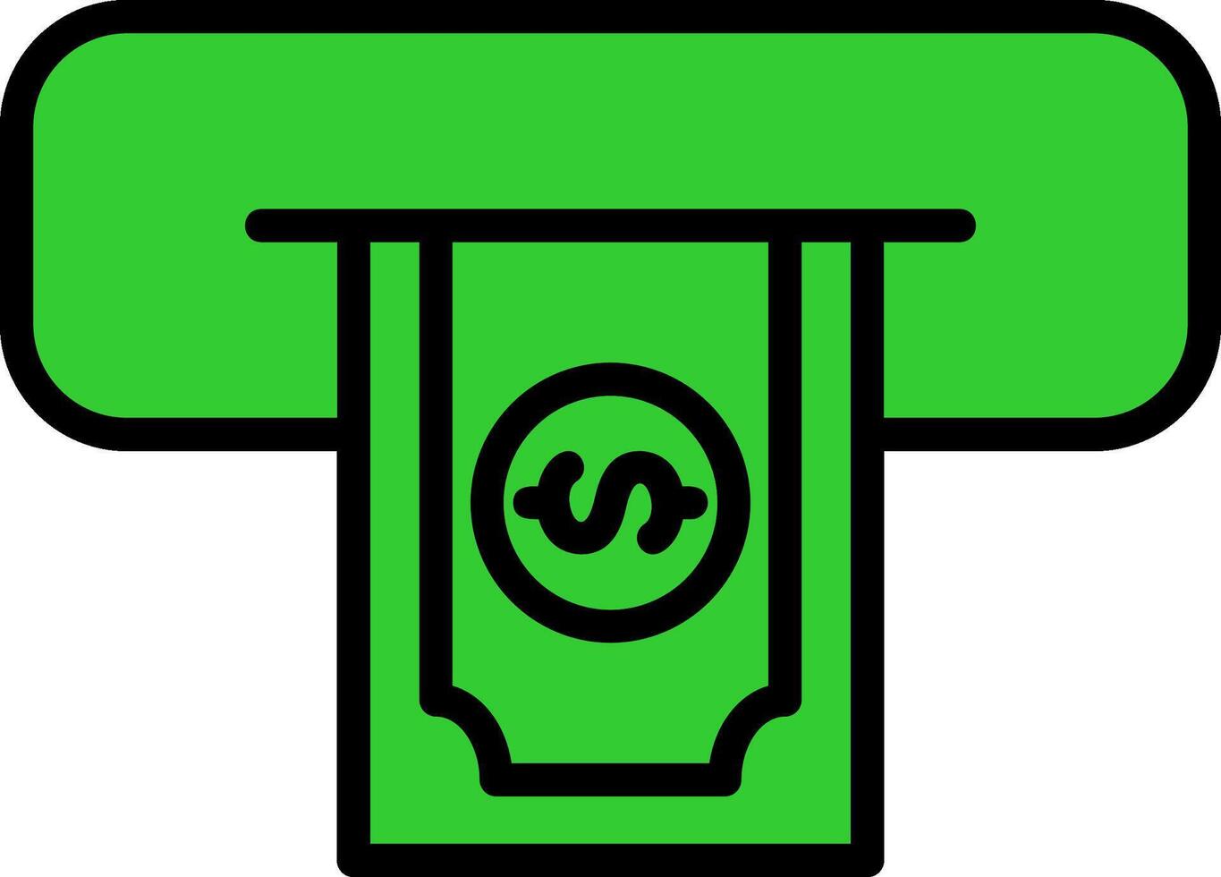 Cash Withdraw Green Filly Icon vector