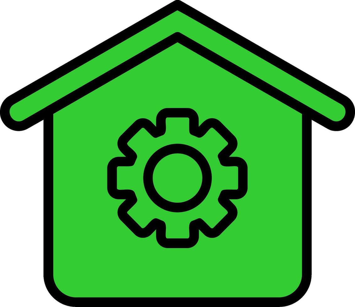 Setting Green Filly Icon vector