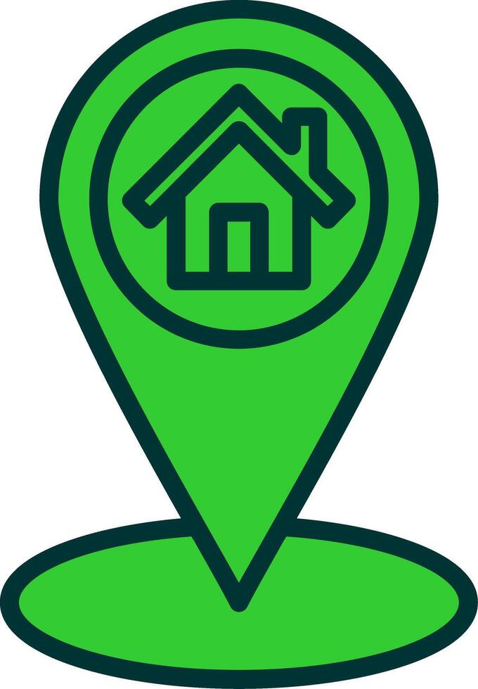 Location Pin Green Filly Icon vector