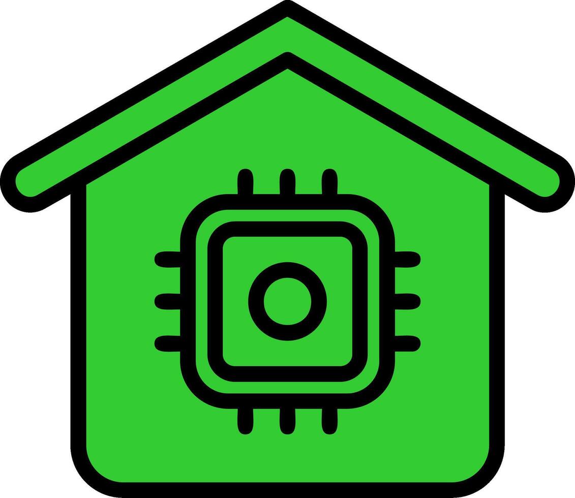 Cpu Green Filly Icon vector