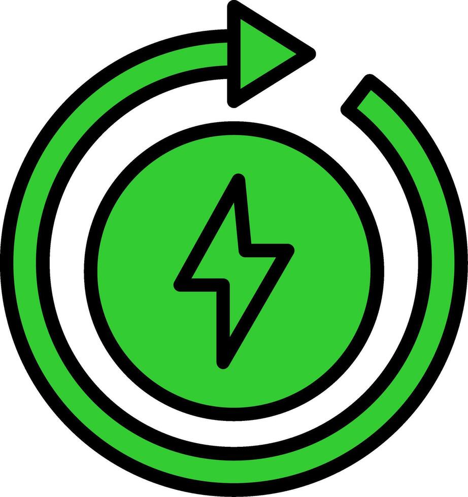 Renewable Energy Green Filly Icon vector