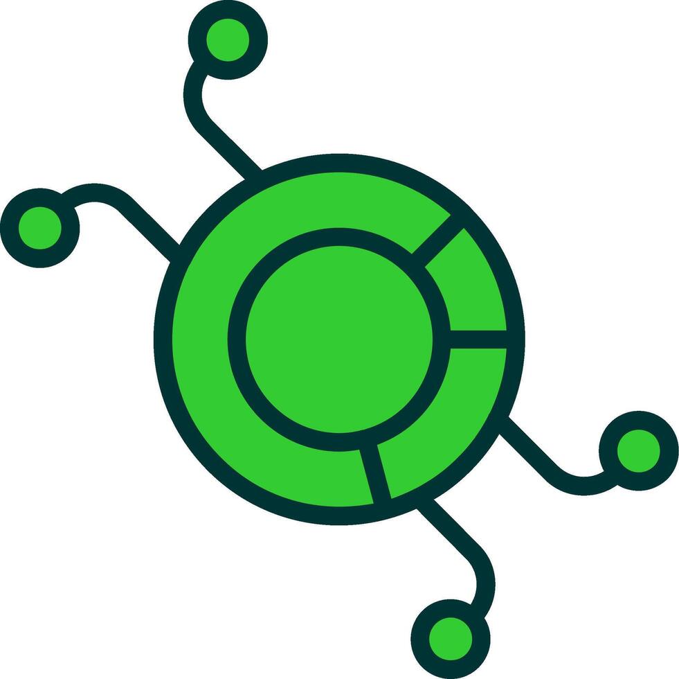 Pie Chart Green Filly Icon vector
