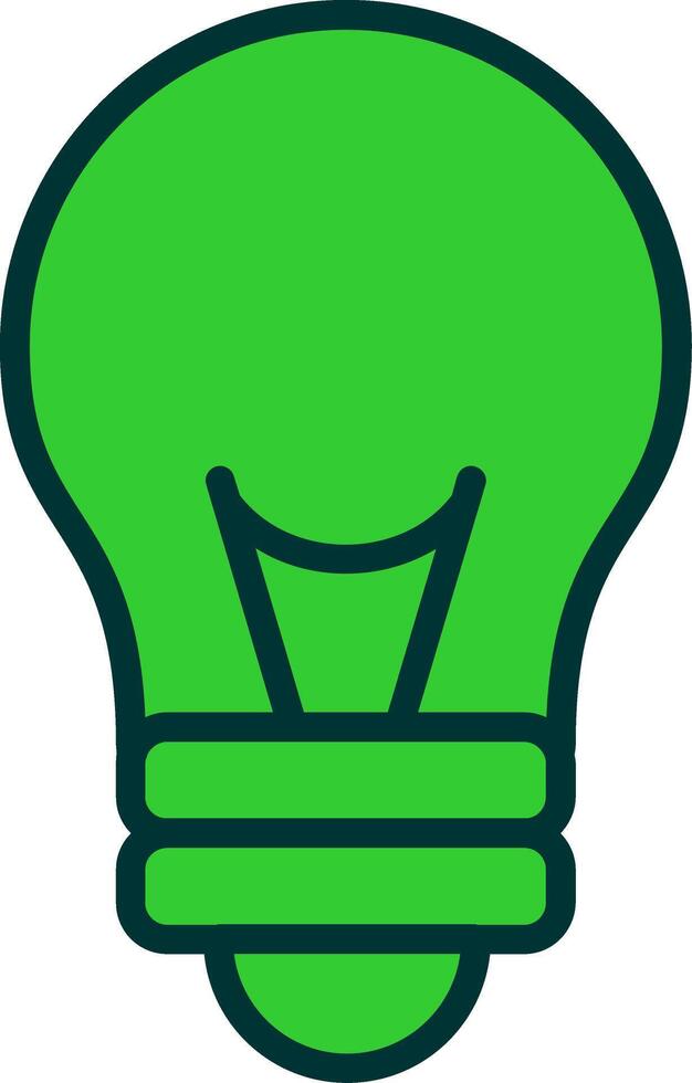 Light Bulb Green Filly Icon vector