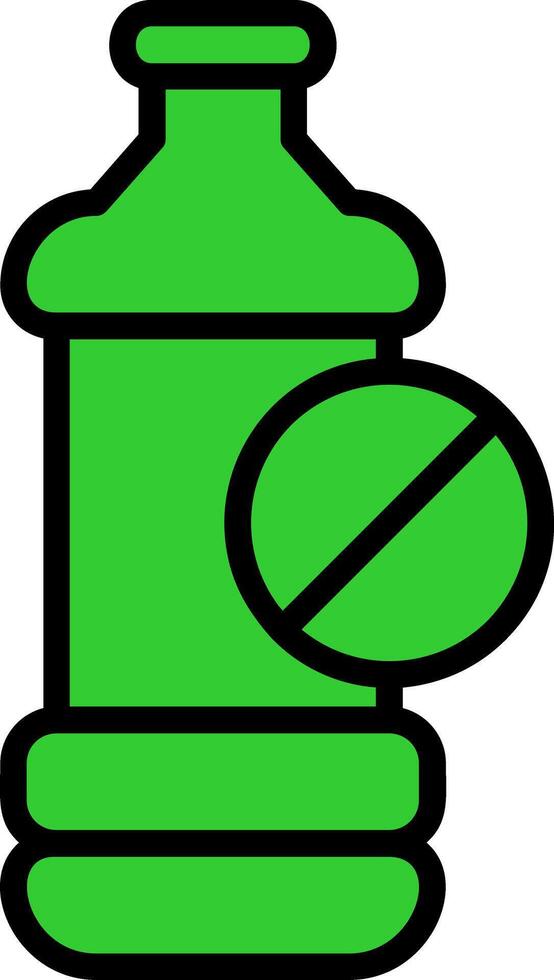 No Plastic Bottle Line Filled Curve Icon vector