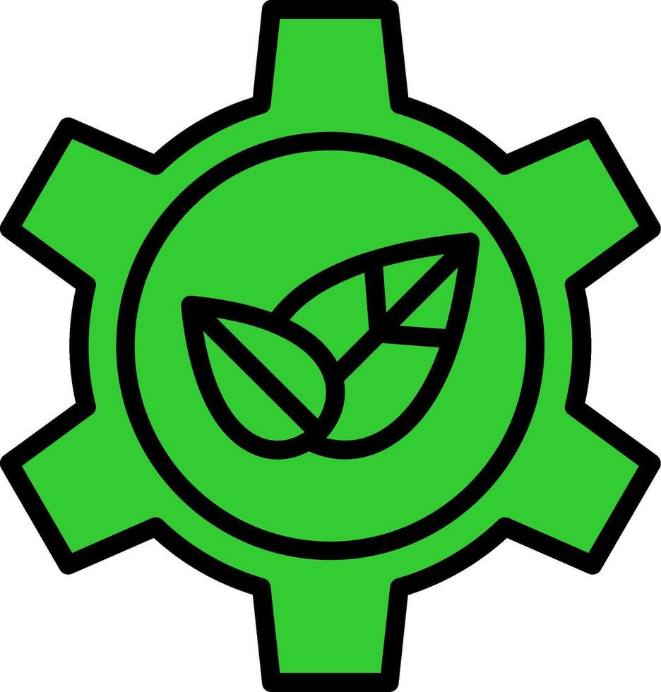 Gear Green Filly Icon vector