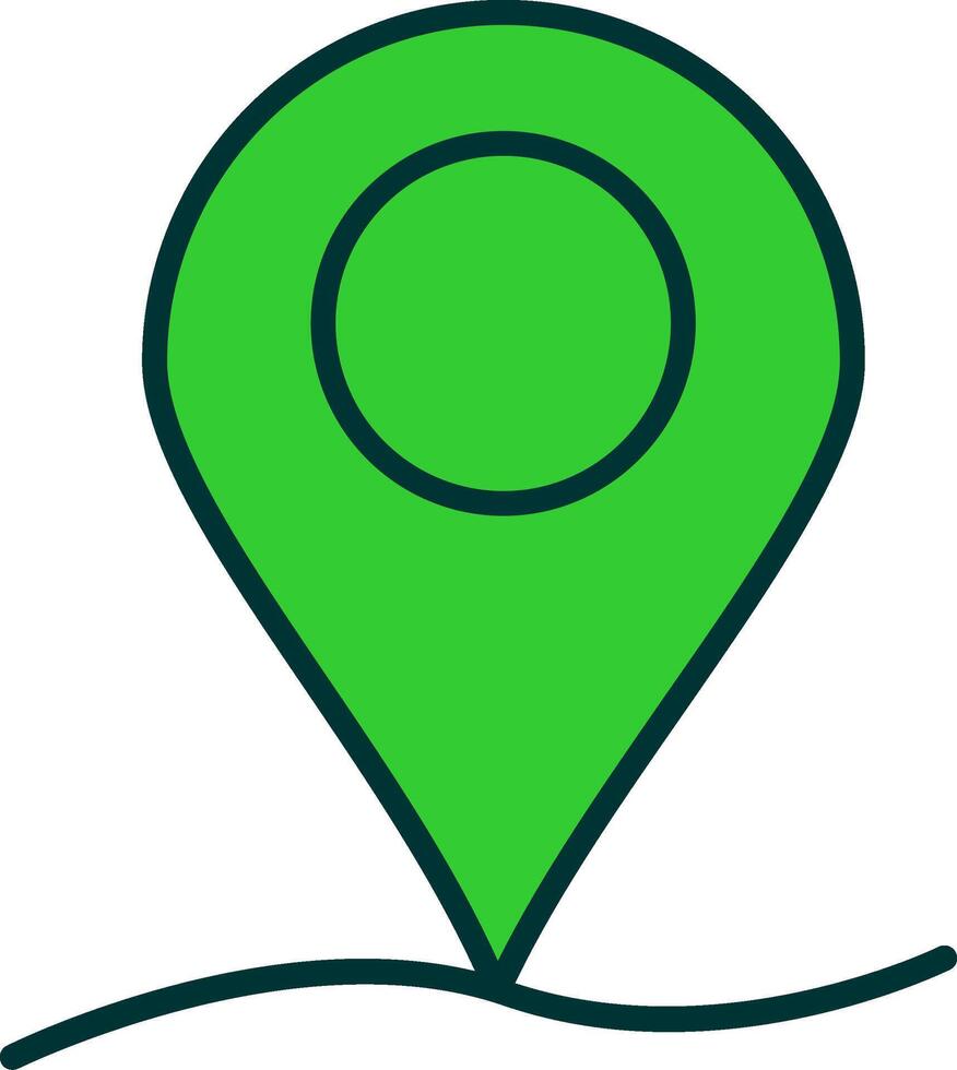 Map Pointer Green Filly Icon vector