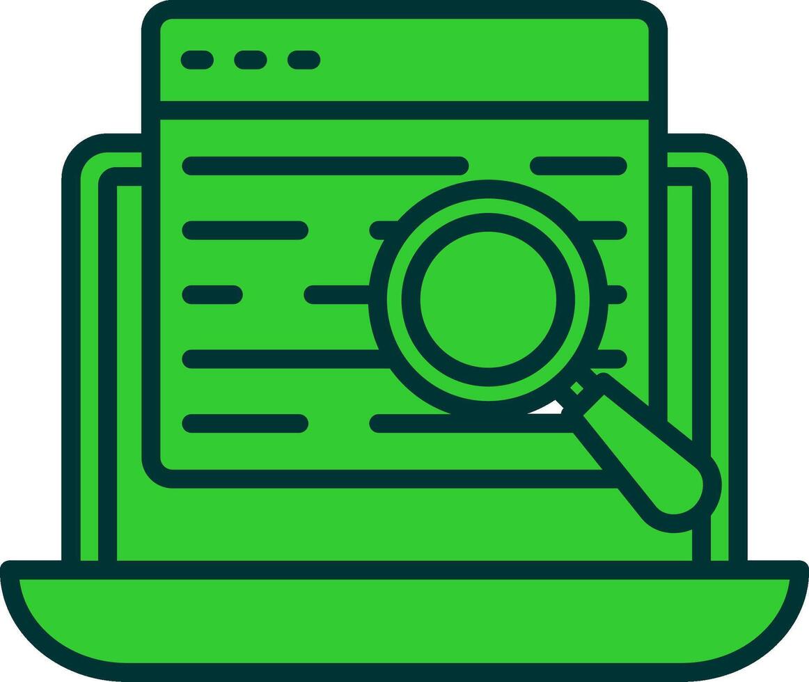 Search Data Green Filly Icon vector
