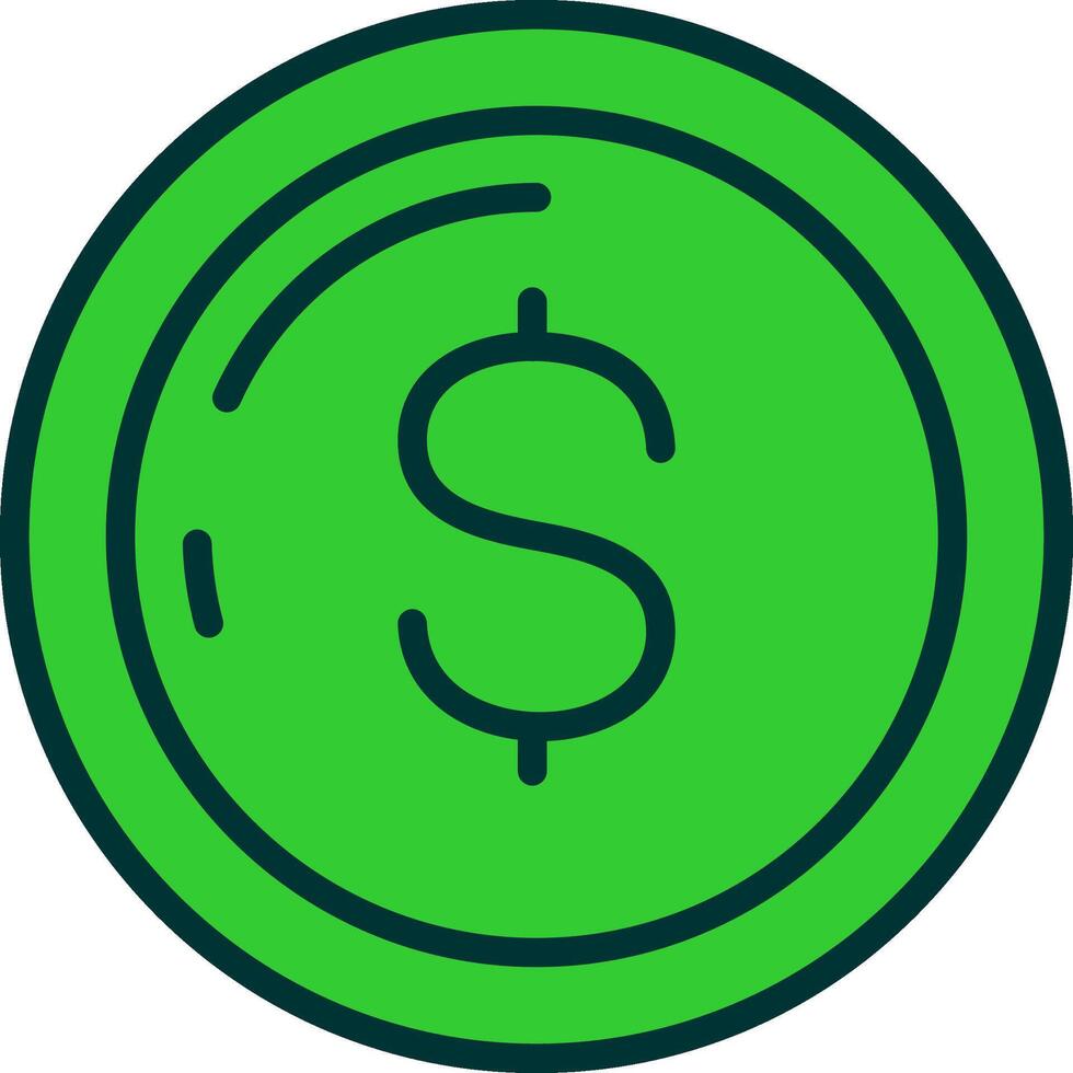 Dollar Green Filly Icon vector