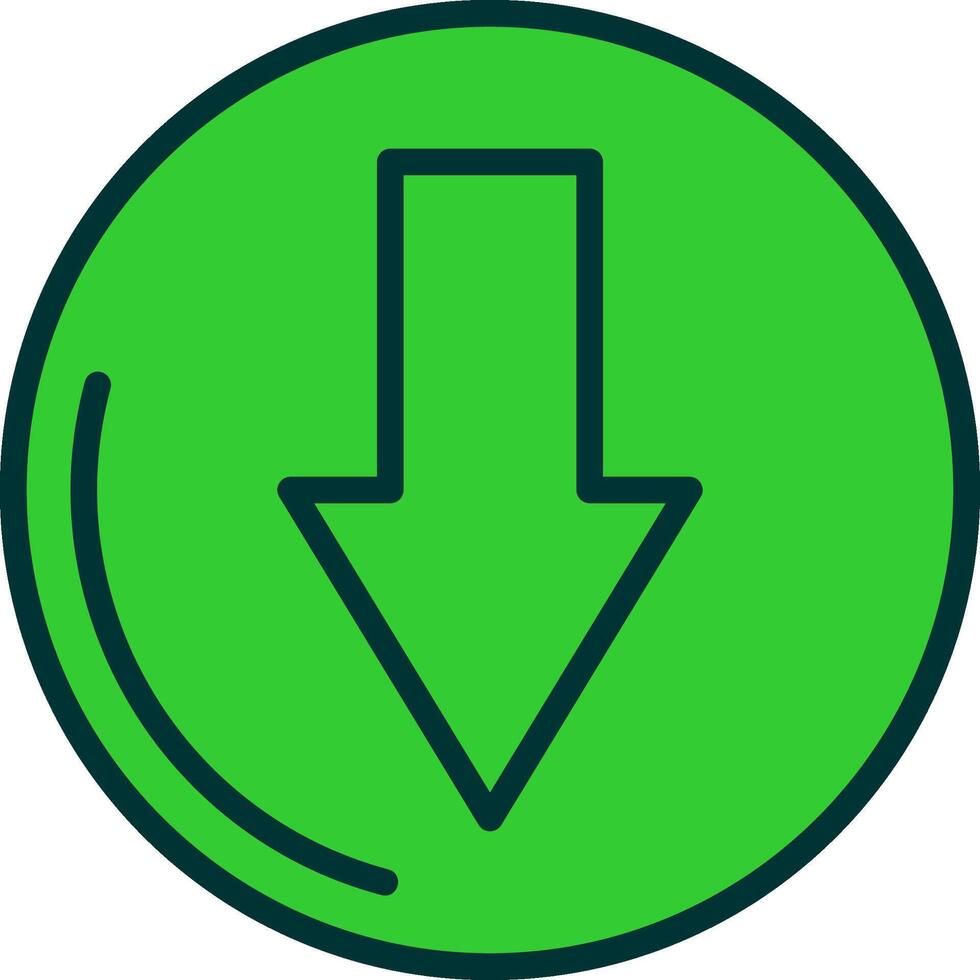 down arrow Green Filly Icon vector