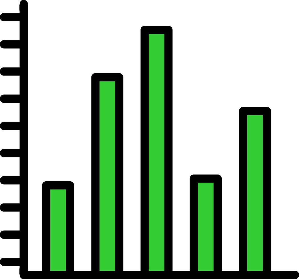 Statistics Green Filly Icon vector