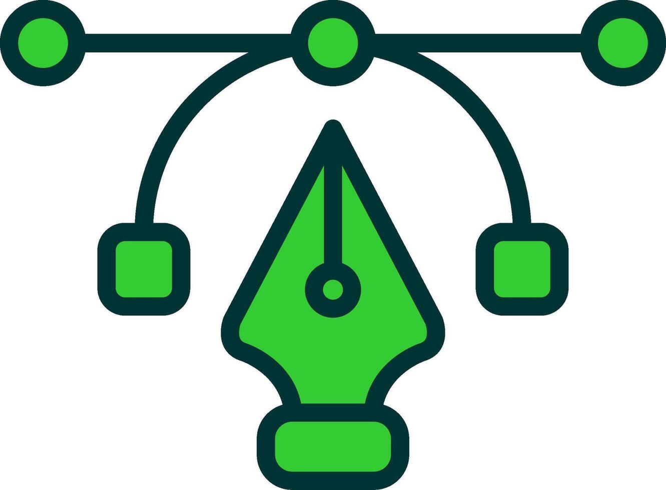 Pen Tool Green Filly Icon vector