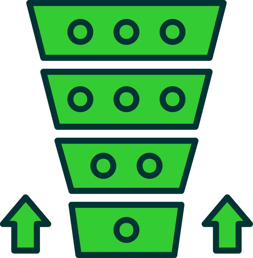 Funnel Chart Green Filly Icon vector